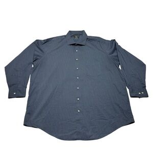 Shaquille O’Neal Big Fit Cooling Stretch Dress Shirt Blue White Dots Size XLG